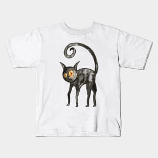 Black cat watercolor Kids T-Shirt